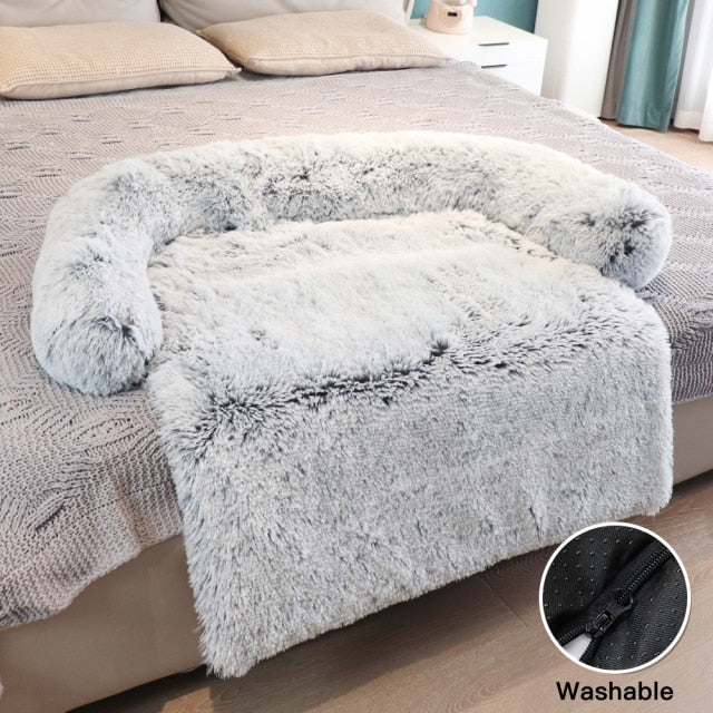 Large Pet Cat Dog Bed Long Plush Warm Bed