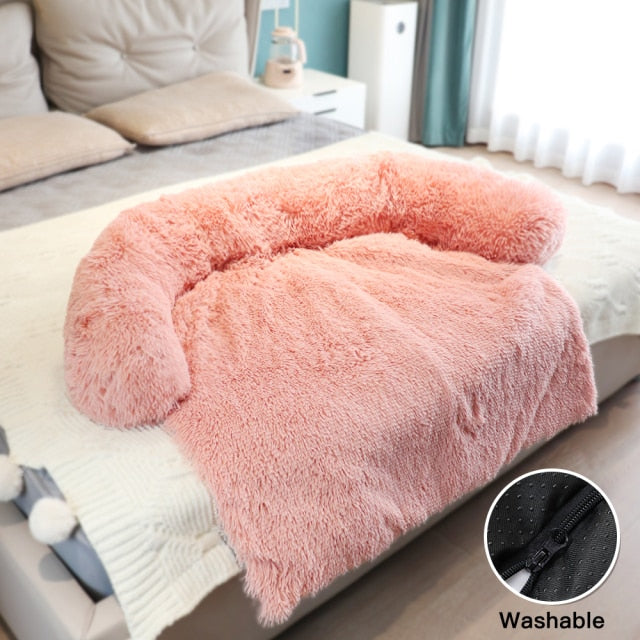 Large Pet Cat Dog Bed Long Plush Warm Bed